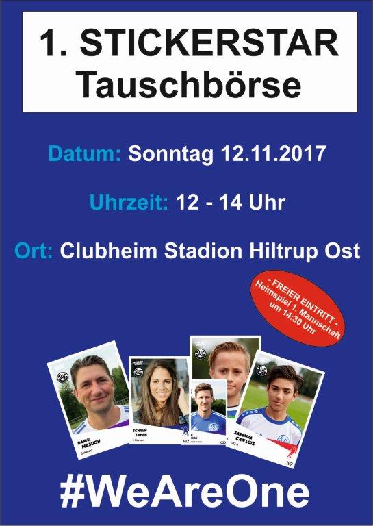 So, 12. November: Sticker-Tauschbörse im Clubheim