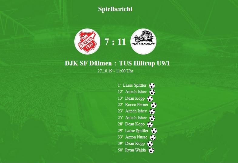 U9-1: Testspiel gegen den DJK SF Dülmen mit freudigen Ergebnis