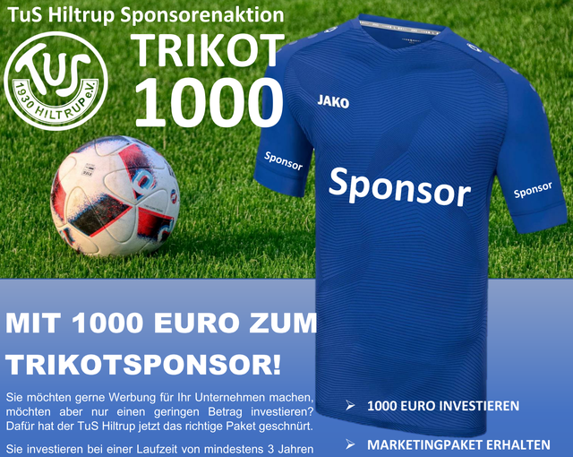 Mit 1000€ zum Trikotsponsor!