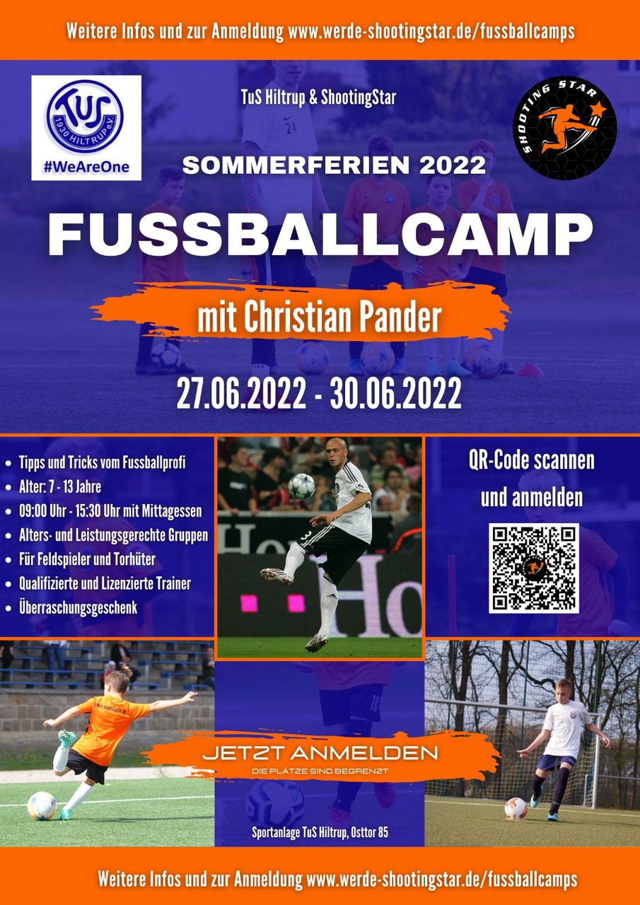 Fußballcamp mit Christian Pander in den Sommerferien in Hiltrup